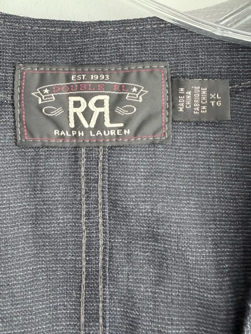 RRL Double RL Ralph Lauren Indigo Twill Vest XL NWT Wool Linen Cotton Cinch Back